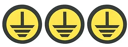 Знак безопасности символ "Земля" d=20мм желтый (уп./100 шт) HLT, уп