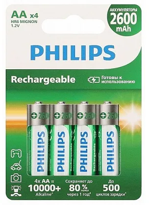 Аккумулятор HR6 2600mAh АА Ni-Mh Philips BL-4