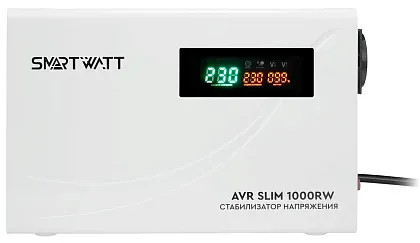 Стабилизатор напряжения AVR SLIM 1000RW (1000ВА 220 +/-8% Uвх 100-260В) релейный, настенный