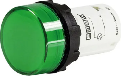 Индикатор LED моноблок. MBSD220Y 220 В зел. IP50 Emas