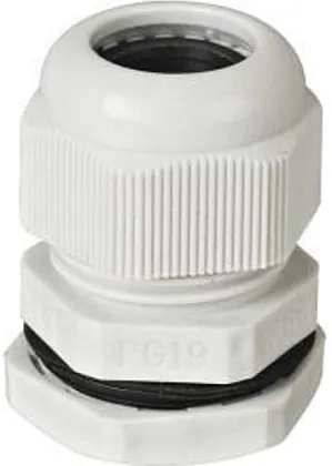 Кабельный ввод PG9 (4-8 мм) белый пластик IP68 (HLT)