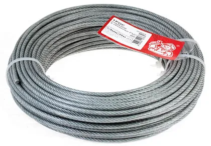 Трос 3/4 мм в ПВХ DIN3055 цинк (боб. 30м) (Стройбат)