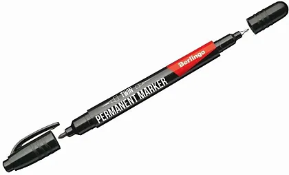 Маркер перманентный двухстр. "Multiline PE55", черный, 0,5/1мм Berlingo