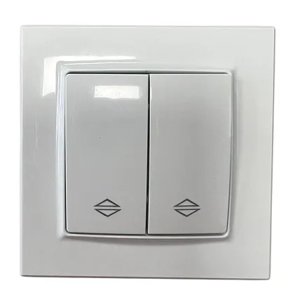 Выключатель проходной 2-кл. белый SD-P1007W "Standard" AWSproducts