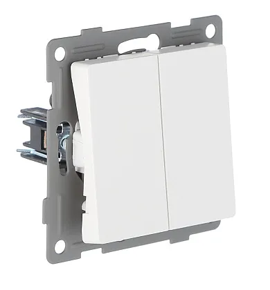 Выключатель проходной 2-кл. белый U1A-002-2 SoftTouch "Uno" AWSproducts