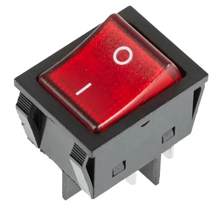 Выключатель клавишный 250V 25А 4c ON-OFF крас. LED Rexant