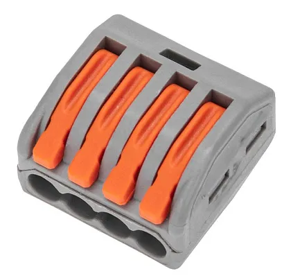 Клемма рычажковая 4 отверстия 0,2-4,0 32А SN-222414 (100шт) AWSPRODUCTS, уп