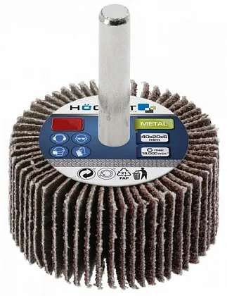 Круг шлифовальный, лепестковый на шпильке 80x40x6 G120 HOEGERT