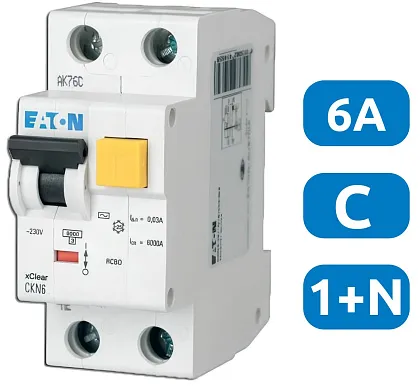 Автомат с УЗО  CKN6- 6/1N/С/003