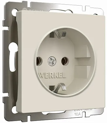 Розетка 1-я с/з Айвори матовый WERKEL
