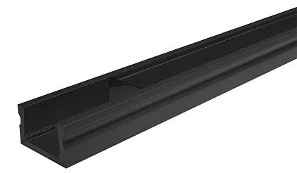 Профиль комплект накладной 6х16х2000мм черн (профиль, экран, загл) WOLTA, ком