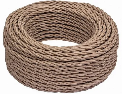 Провод витой 2*1,5 Капучино (матовый) кратно (10м) Bironi (50м/уп)