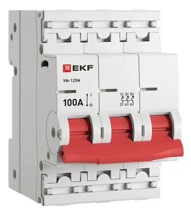 Выключатель нагрузки ВН-125N 3Р 100А EKF