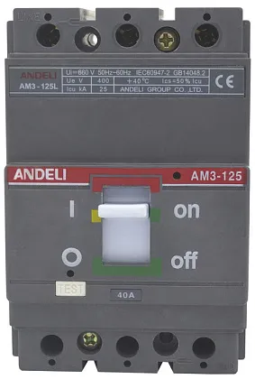 Автоматический выключатель AM3-250S/3P 250A 65kA Andeli