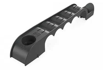 Держатель труб для прямого монтажа односторонний на 5 мест чёрный d16 (30шт/210шт уп/кор) Промрукав