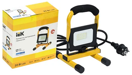 Прожектор LED СДО06-20П 6500K 20Вт 1600Lm IP65 переносной IEK