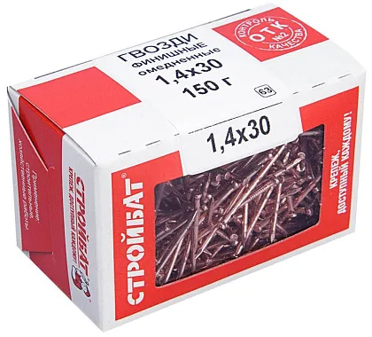 Гвозди 1,4*30 финишные медь (150 гр.) (Стройбат)