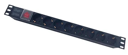 Блок евророзеток RIPO для 19" без шнура с выключателем 16А, 8 розеток, RIPO