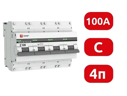 Автоматический выключатель ВА 47-100 C100/4 10кА Proxima EKF