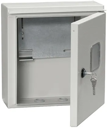 Щит учёта. металл. ЩУ 1/1-0 с замком и окном IP66 IEK