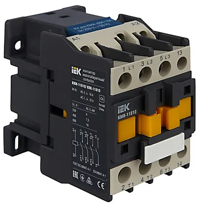 Контактор КМИ-11810 (кат.230В 18А 7,5кВт 1но) IEK