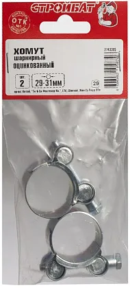 Хомут шарнирный 29-31мм (белый цинк 2шт), уп