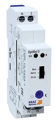 Фотореле OptiRel D FMR-15-240А-1 с датчиком 1.5м 16А 1СО 110-240АС КЭАЗ 332034