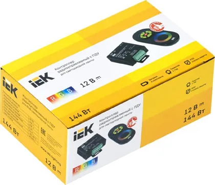 Контроллер с ПДУ радио RGB 3 канала 12В 4А 144Вт черный IEK