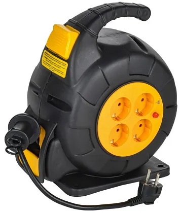 Удлинитель на катушке 4гн. 10м с/з ПВС 3х1,5мм2 TWIST IEK