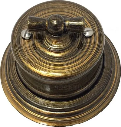 Выключатель 2-кл. Бронза (пластик) Bironi