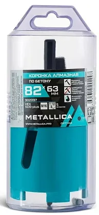 Коронка алмазная по бетону 82 мм HEX METALLICA