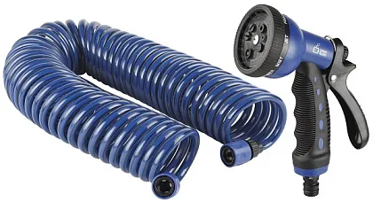 Набор "Шланг спиральный с коннекторами + пистолет-распылитель, 15мм х 9мм GWSM6-033 GREEN APPLE