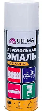 Эмаль аэрозольная, универс, БЕЛЫЙ ГЛЯНЦЕВЫЙ RAL 9003 520 мл Ultima