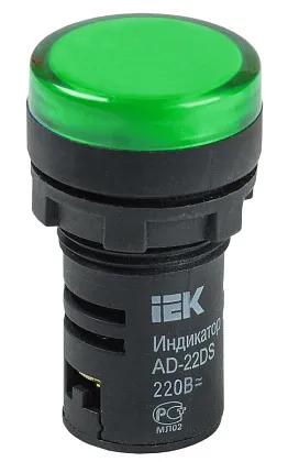 Индикатор LED зел. AD22DS 12В AC/DC IP40 IEK