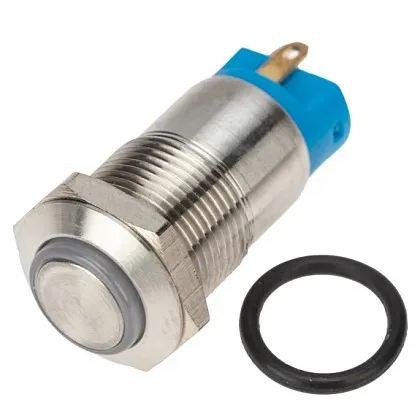 Кнопка антивандал. ф12 12В(LED) Фикс (4с) OFF-ON LED Rexant