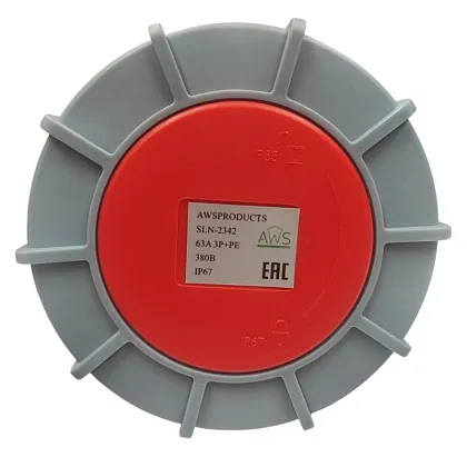 Розетка переносная 63A 4п (3P+PE) SLN-2342 IP67, 380В, AWSPRODUCTS
