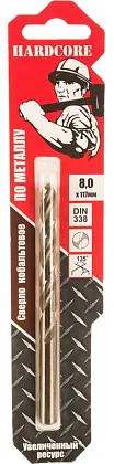 Сверло по металлу 8,0 мм Co5% Hardcore