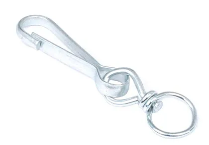 Карабин с вертлюгом тип А 60 мм (белый цинк) (Стройбат)