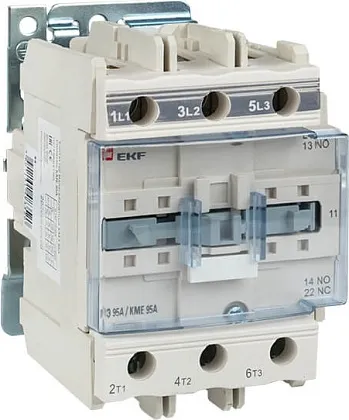 Контактор КМЭ 95А (кат.220В АС, 95А, 45кВт, 1но. 1нз) EKF