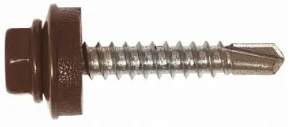 Саморез кровельный 4,8*29 шок-коричн. со сверлом (250 шт.) (Tech-KREP)