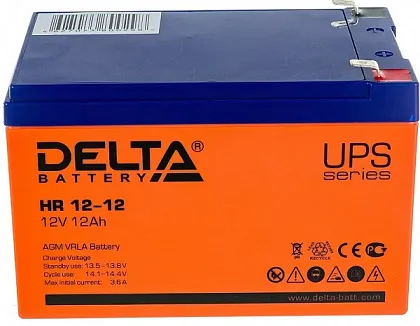 Аккумуляторная батарея Delta HR12-12 (12В 12Ач) (151x98x95) (1уп-4шт)