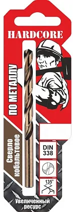 Сверло по металлу 4,0 мм Co5% Hardcore