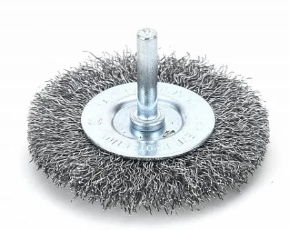Корщетка дисковая с хвостовиком, стальная, диаметр 100 мм HOEGERT