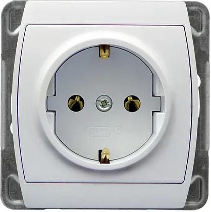 Розетка GP-1JS 377 одинарная "шуко" (без рамки)