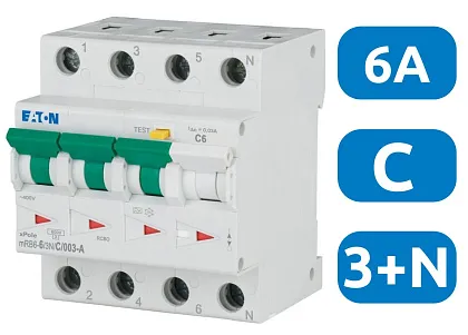 Автомат с УЗО mRB6-6/3N/C/003-A (3ф)
