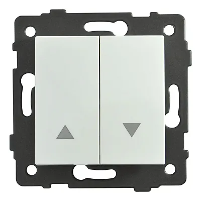 Выключатель жалюзи 2-кл. белый A-013W "Aura" AWSproducts