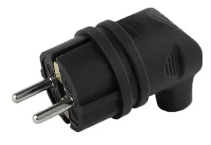 Вилка каучук угловая с/з IP44 AY-KA