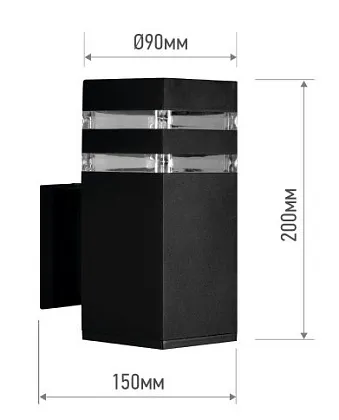 Светильник уличный односторонний НБУ POLO-S-1xA60-BL-алюминиевый под лампу 1xA60 E27 черный IP65 IN 