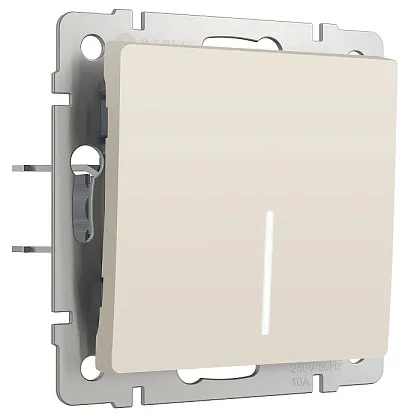 Выключатель 1-кл. с подсветкой Айвори матовый WERKEL