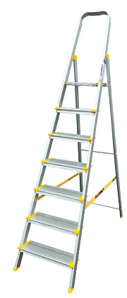 Стремянка алюминиевая анодированная 7 ступеней проф.  (AS707) (ALUMET)
